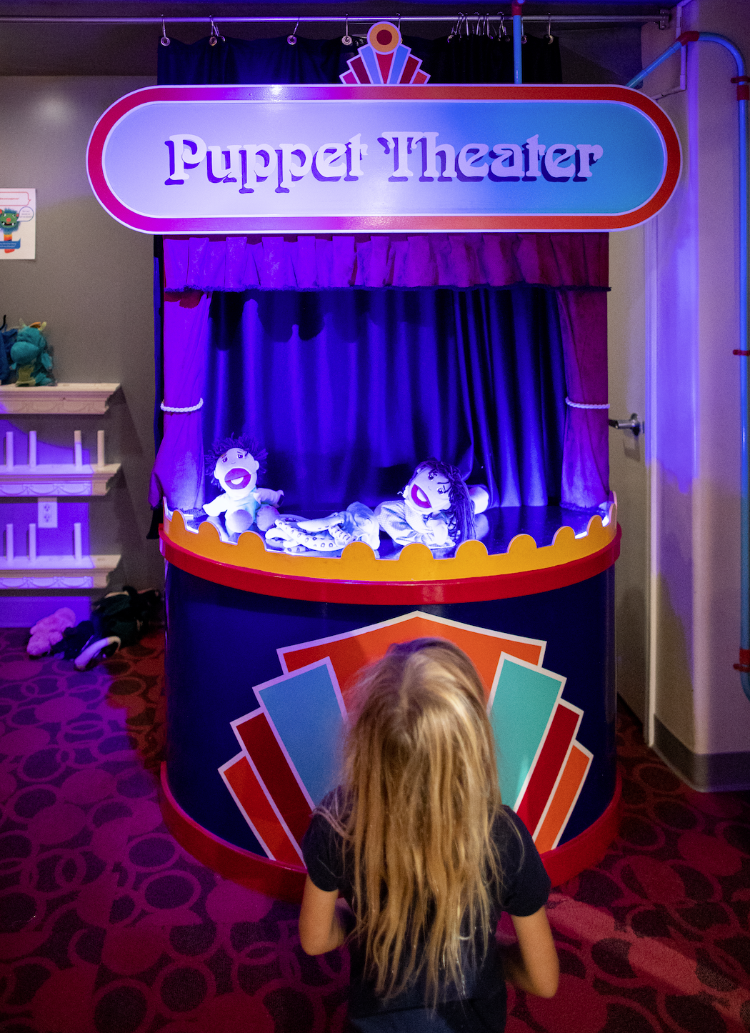 puppet theater lets your child put on plays with real puppets