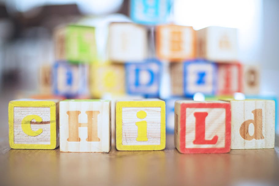 children's blocks that spell child