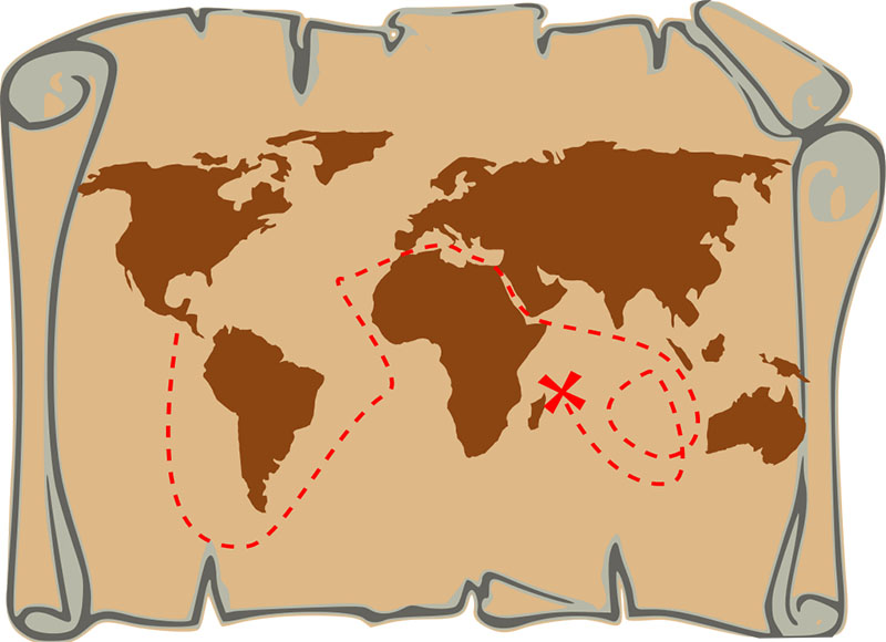 mapa del tesoro antiguo de diy