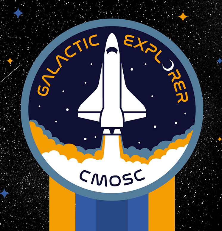 Odisea del espacio para los exploradores galácticos Diseño del logotipo del parche