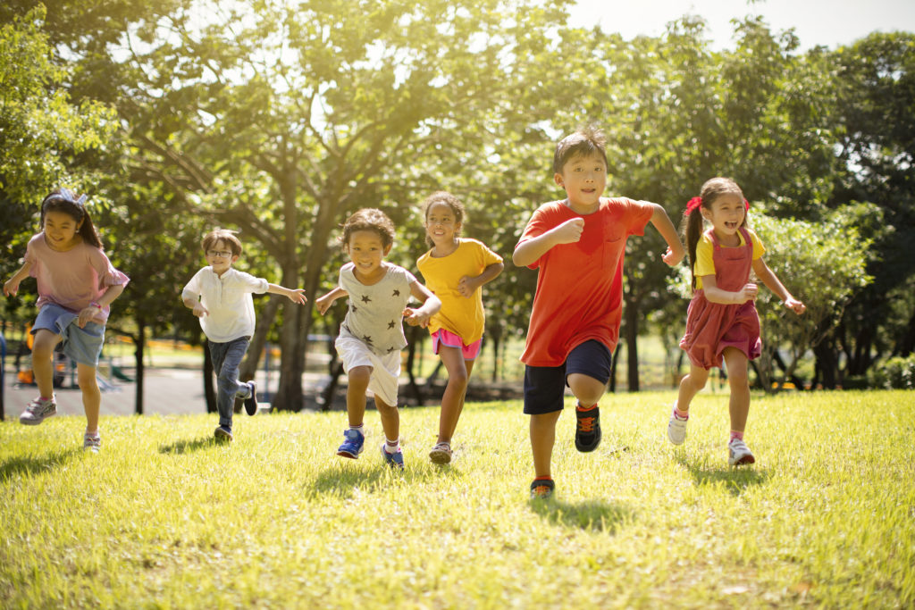 kids playing during the summer