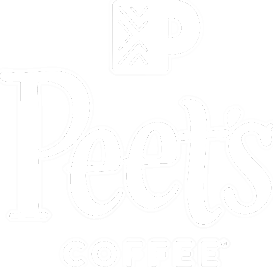 Logotipo de Peet's Coffee en blanco