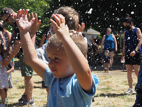 Children's Playing at the Bubbly Birthday Bash at the Children's Museum of Sonoma County