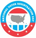 National Voter Registration Day logo linked to their official website