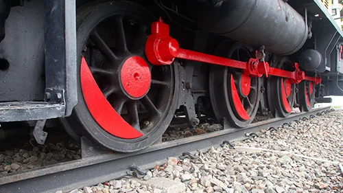 train wheels on train tracks