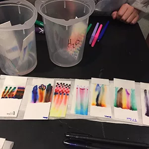 Experimento de color en cromatografía