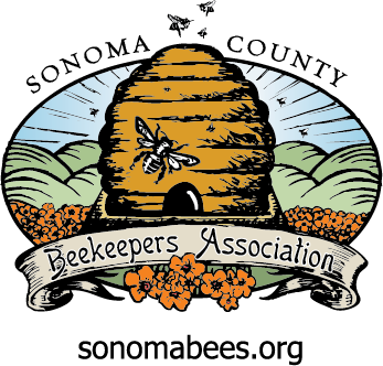 Logotipo de la Asociación de Apicultores del Condado de Sonoma sobre fondo transparente