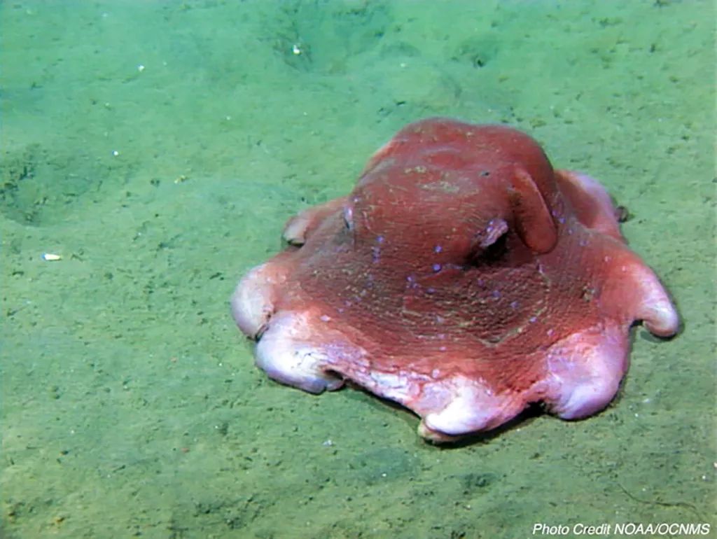 Un pulpo de aguas profundas tipo «flapjack». Fuente: OCNMS - Pulpo «Flap Jack»